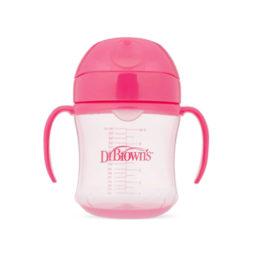 Dr. Brown's Soft-Spout Transition Baby Sipper For 6+ Months (180 ml, Pink)