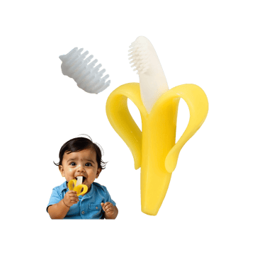 Kidology Silicone Banana Baby Teether BPA-Free Toy (Bright Yellow)