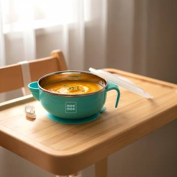 Mee Mee Stay Warm Baby Feeding Bowl (Blue)