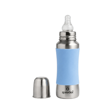 Speedex Stainless Steel Baby Feeding Bottle (240 ml, Silk Blue)