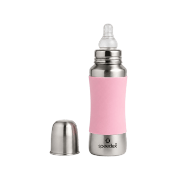 Speedex Stainless Steel Baby Feeding Bottle (240 ml, Silk Pink)