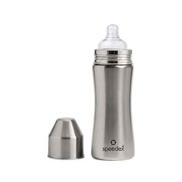 Speedex Stainless Steel Baby Feeding Bottle (250 ml, Bliss Silver)