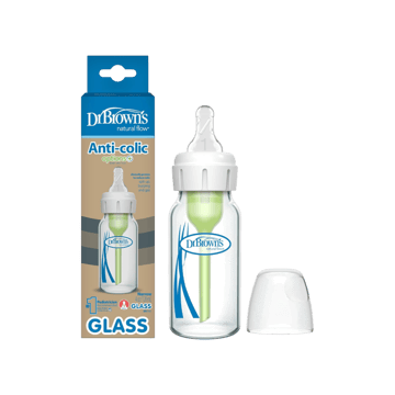 Dr. Brown's Glass Baby Feeding Bottle (120 ml, Transparent)
