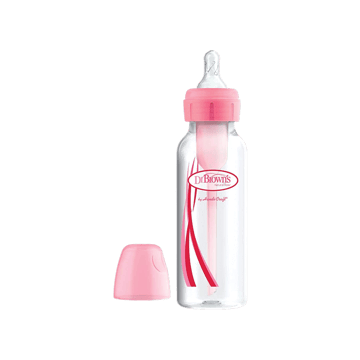 Dr. Brown's Plastic Baby Feeding Bottle (250 ml, Pink, White)