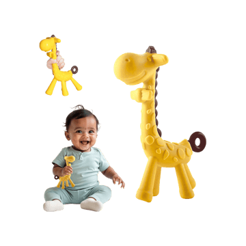 Kidology Giraffe Teether BPA-Free Baby Toy (Bright Yellow)