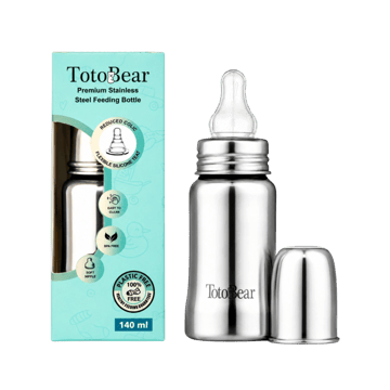 Totobear Anti-Colic Stainless Steel Baby Feeding Bottle (140 ml)