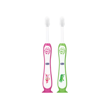 Chicco 3 - 8 Years Kids Toothbrush (Pink & Green)