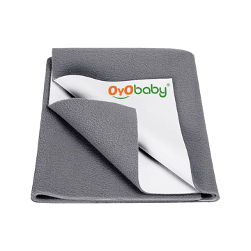 Oyo Baby Bed Protecting Quick Dry Sheet - Medium (Grey)