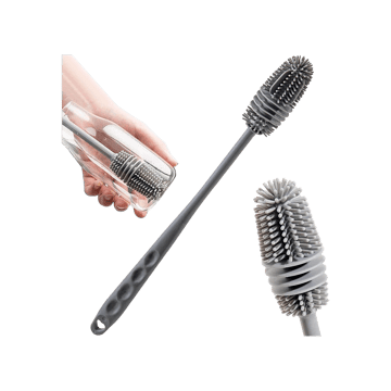 Kidology Baby Bottle Cleaning Brush with Soft Bristles (Grey)