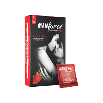 Manforce Xotic Extra Dotted Condom - Strawberry Flavour