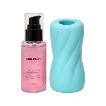 BoldEdge Rattle Men's Stroker Personal Massager with Strawberry Lubricant
