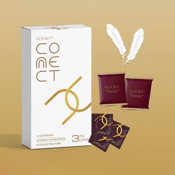 Nooky 3-in-1 Connect Condom Kit (Chocolate + Feather)