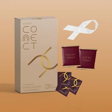 Nooky Connect 3-in-1 Condom Kit (Chocolate + Blindfold)
