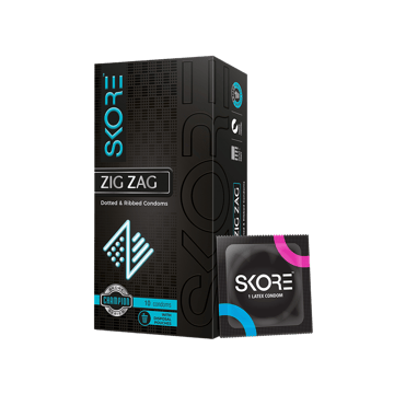 Skore Zig Zag Condom (Dotted & Ribbed)
