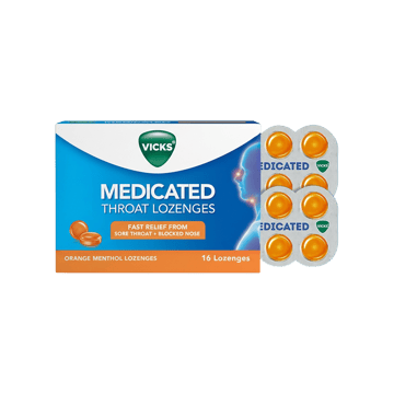 Vicks Orange Menthol Medicated Throat Lozenges