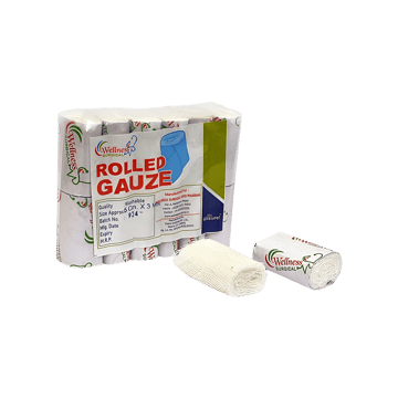Wellness Surgicals Gauze Bandage Roll (5 cm x 3 m)
