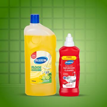 BLUUM Lemon Floor Cleaner with Free Bathroom Cleaner