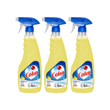 Colin Glass Cleaner Liquid Spray (Lemon Burst) Pack of 3