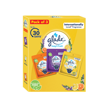 Glade Hang it Air Freshener (Lemon Fresh, Lavender Bliss, Fruity Fresh)