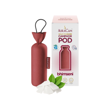 AuraCam Gold Standard Camphor Pod Air Freshener (Bhimseni)
