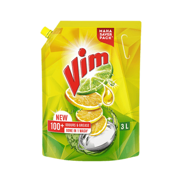 Vim Lemon Dishwash Gel with Tropical Lemon Freshness