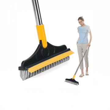 Tekcool 2-in-1 Cleaning Brush with Wiper (Stainless Steel, Multicolour)