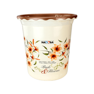 Nayasa Crest Waste Paper Dustbin (Plastic, Beige)