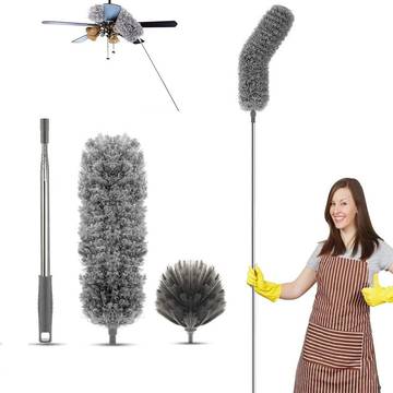 Tekcool 2 in 1 Ceiling Duster (Stainless Steel, Grey)