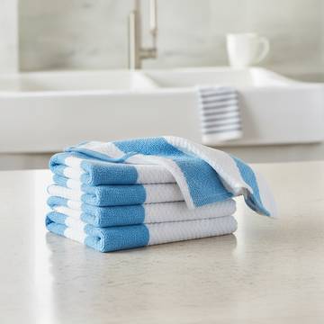 HomeEssentials Cleaning Towel Set (Velvet, Blue & White)