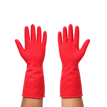 Am Safe-X Multipurpose Kitchen Gloves - Medium (Rubber, Red)