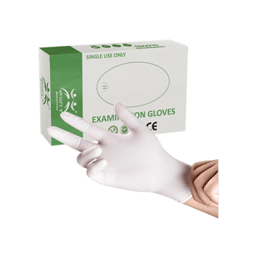Am Safe-X Examination Disposable Gloves (Rubber, White)