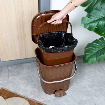 Nayasa Mikado Dustbin (Plastic, Brown)