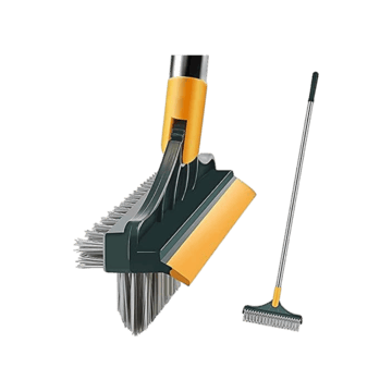 Tekcool 3 in 1 Bathroom Cleaning Brush with Wiper (Stainless Steel, Green)