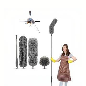 Tekcool 3 in 1 Long Handle Ceiling Duster (Stainless Steel, Grey)