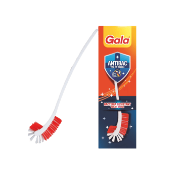 Gala Antibacterial Double Hockey Toilet Brush (Plastic, White)