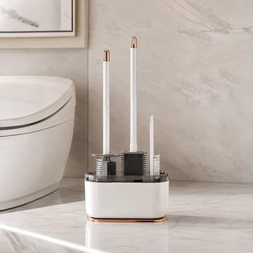 HomeEssentials Toilet Brush Set (ABS Plastic, White)