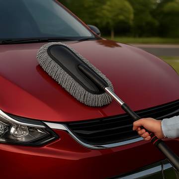 Swavix Car Cleaning Duster (Microfiber, Dark Grey)
