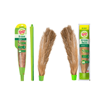 Scotch Brite Washable No Dust Broom / Jhadu (Plastic Fibre) + 3M Refill Without Handle - Broom (Plastic, Flat Fibers) Combo