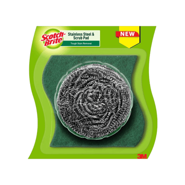 Scotch Brite Stainless Steel Scrubber with 1 Scrub Pad