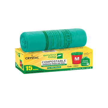 Crystal Compostable Garbage Bag (Medium, Green)