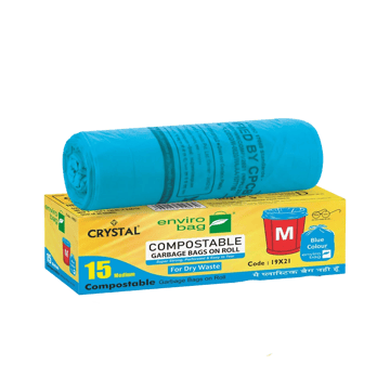 Crystal Compostable Garbage Bag (Medium, Blue)
