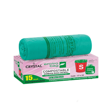 Crystal Compostable Garbage Bag (Small, Green)