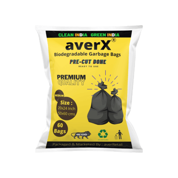 averX Pre-Cut Extra Medium Garbage Bag (Black)