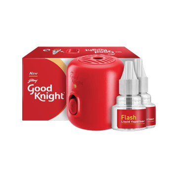 Good Knight Flash Liquid Vaporiser Mosquito Repellent Machine with 2 Refills - Combo Pack