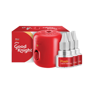 Good Knight Flash Liquid Vaporiser Mosquito Repellent Machine with 3 Refills - Combo Pack