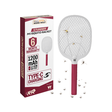 Killato by Weird Wolf C-Type 1200 mAH Mosquito Bat Rechargeable Electric Fly Swatter