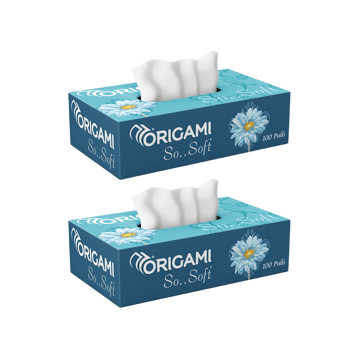 Origami So Soft Face Tissue Box (2 Ply) - Pack of 2