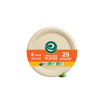Eco Soul Bagasse Round Disposable Plates - (6 inches)