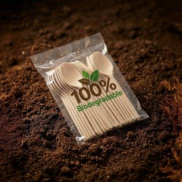 Pack N Wrap Biodegradable Bamboo Fibre Disposable Spoon