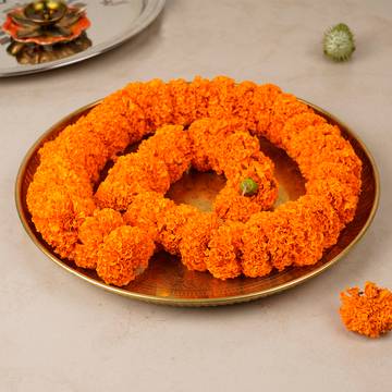Fresh Garland - Orange Marigold (Genda)